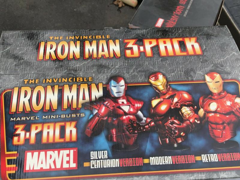 Iron Man 3 pack Silver Centurion Modern Retro Marvel Bowen Mini Bust 2235/2500