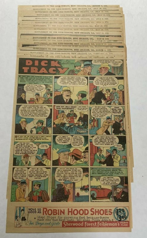 Dick Tracy Newspaper Comics 1934 42 Total Pages Are In Great Shape Some Tape