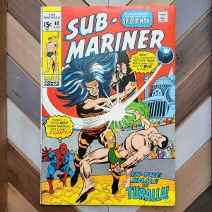 Sub-Mariner #40 VG+ (Marvel 1971) SPIDER-MAN vs TURALLA / Tuska & Romita Cover