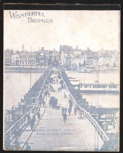 Wonderful Bridges Writing Pad 1900's-Bridge of Boats Across Rhine Cologne Ge...