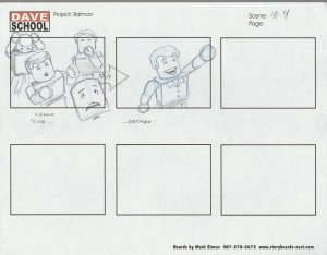 2004 LEGO BATMAN Storyboard Art by Mark Simon VF 8.0 Crowd Scene 18-4