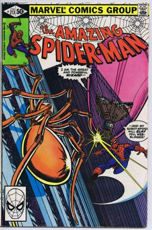 Amazing Spider-Man #213 ORIGINAL Vintage 1980 Marvel Comics Wizard 