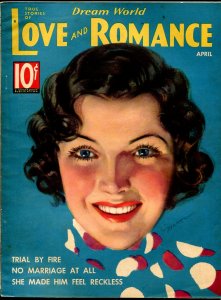 MAG: Dream World Love and Romance 4/1936-pin-up girl cover-Gloria Warren-spic...