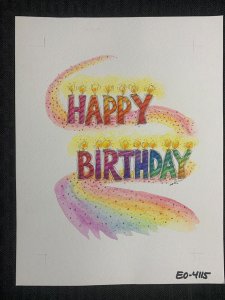 HAPPY BIRTHDAY Lettering w/ Candles 7x9 Greeting Card Art #4115 w/ 7 Cards