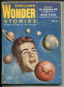 THRILLING WONDER STORIES 11/1953-SCI-FI PULP-WALTER POPP-fr/good