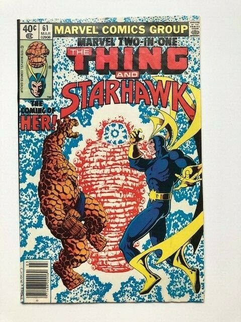 MARVEL Two in one THE THING and STARHAWK #61 1st app of HER-key issueFINE+(A291)