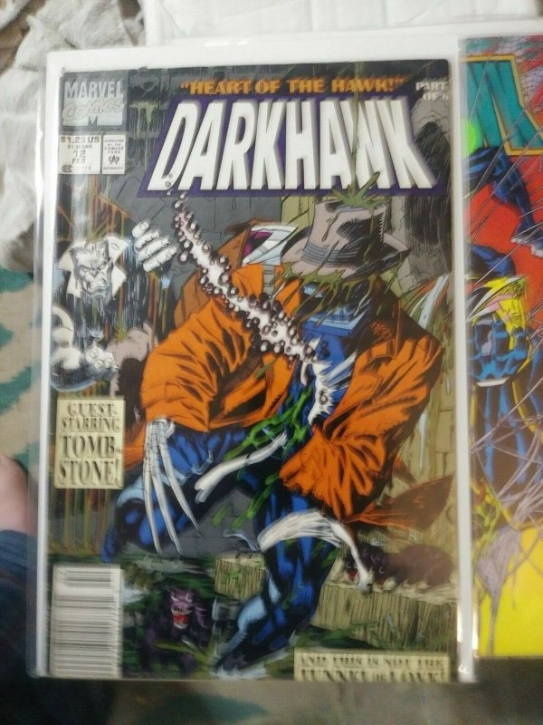 darkhawk # 12 1991 marvel   tombstone amulet heart of the hawk pt 3 savage steel 