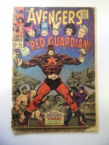 The Avengers #43 (1967) 1st App of Red Guardian! PR Cond See desc