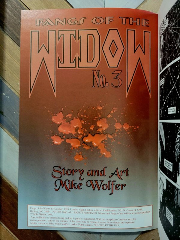 Fangs of the Widow #3 (London Night 1995) Mike Wolfer Cover, Story & Art VF 8.0