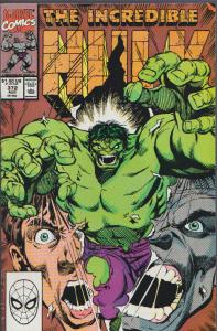 INCREDIBLE HULK #372, 1990, KEY ISSUE - RETURN OF THE GREEN HULK! BAG & BOARD