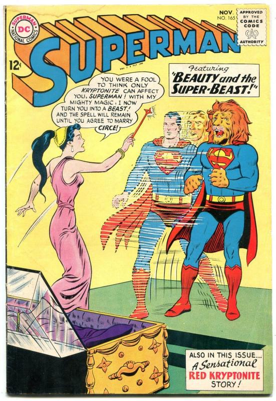 SUPERMAN #165 comic book 1963-DC-Red Kryptonite story-Silver-Age VG-