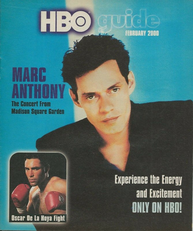 ORIGINAL Vintage Feb 2000 HBO Guide Magazine Marc Anthony Oscar De La Hoya 