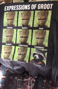 Groot and rocket raccoon T-shirt XL  feelings shirt lol