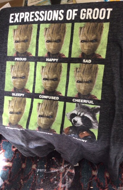 Groot and rocket raccoon T-shirt XL  feelings shirt lol