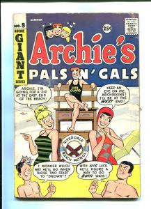 ARCHIE GIANT SERIES PALS N' GALS 9-1959-SWIMSUIT COVER VG