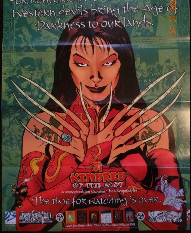 KINDRED OF THE EAST promo poster, 22x28 1998, White Wolf Comics, Masquerade 593