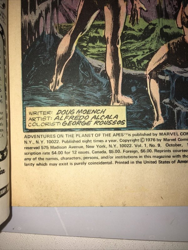 Planet of the Apes #9 Marvel Comics Group