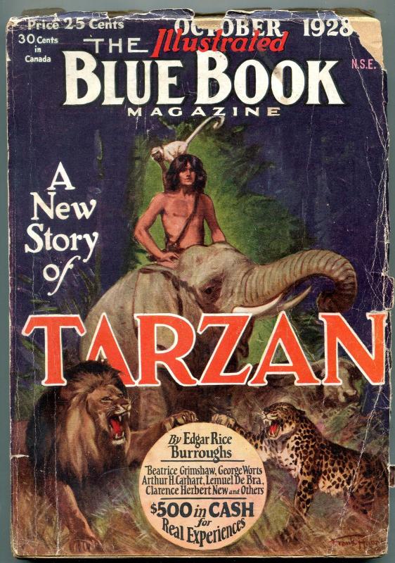 Tarzan And The Lost Empire-Blue Book Incomplete Set-1928/1929 -Burroughs pulps