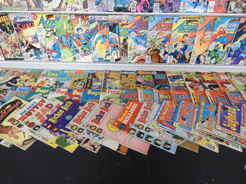 Huge Lot 180+ Comics W/ Superman, Archie, Boris Karloff+ Avg VG Condition!