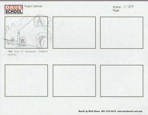 2004 LEGO BATMAN Storyboard Art by Mark Simon VF 8.0 Batmobile Scene 13-20