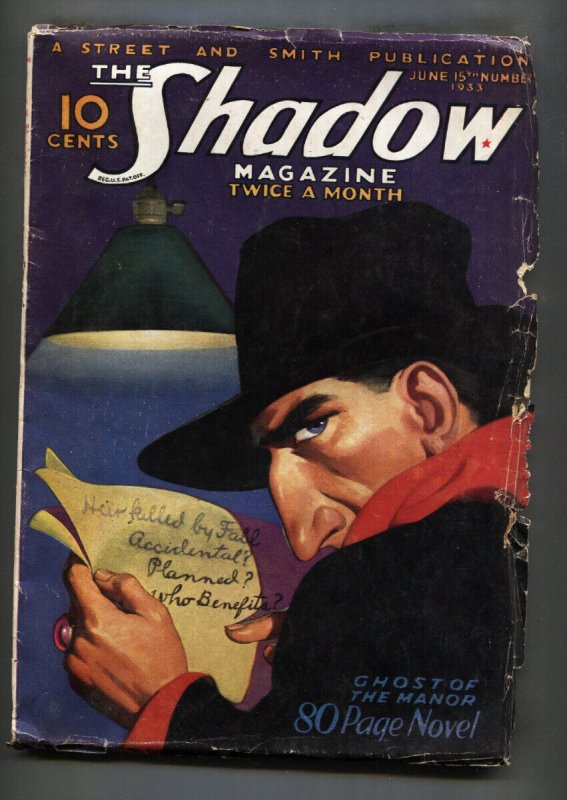 SHADOW--JUNE 15 1933--STREET AND SMITH--PULP Magazine