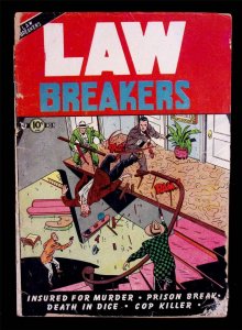Lawbreakers 8 CHARLTON 1952 Law & Crime Comic Cop Killer Early Dick Giordano Art