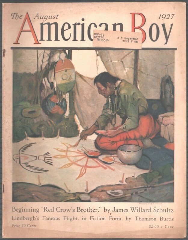 American Boy-8/1927-Frank E. Schoonover Cover-Lindbergh's Famous Flight-Pulp ...