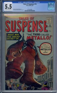 TALES OF SUSPENSE #16 CGC 5.5 METALLO JACK KIRBY