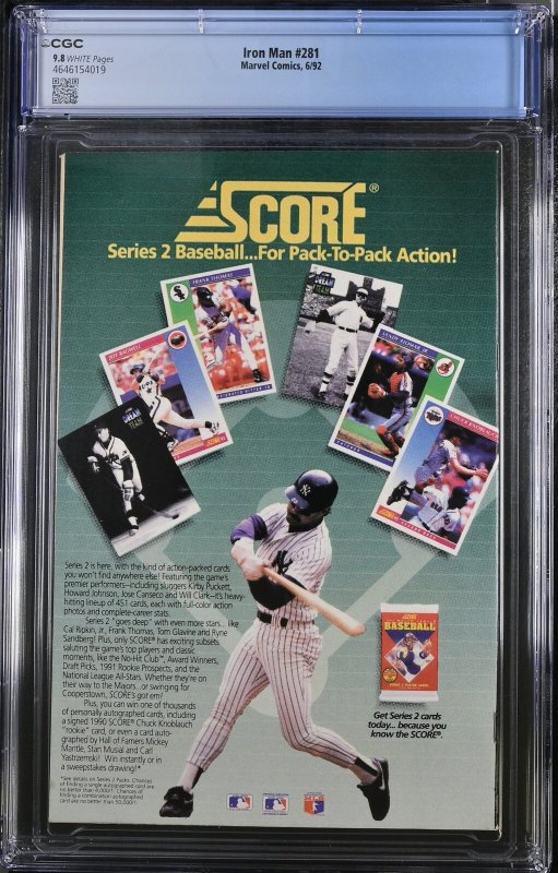 Iron Man #281 (6/92) Graded CGC 9.8