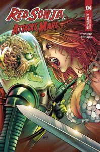 Red Sonja Attacks Mars #4 Cover C Greg Land Polybagged Trading Card Variant