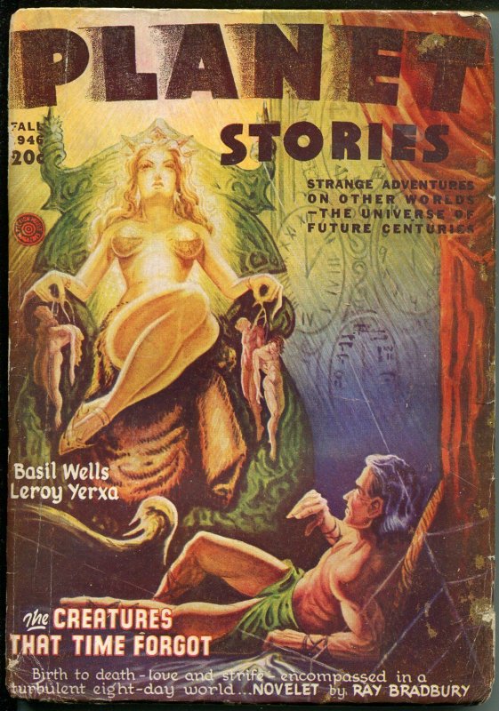 Planet Stories -Fall 1946-Fiction House-Ray Bradbury-Golden Girl-Basil Wells-VG-