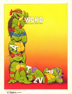 Teenage Mutant Ninja Turtles Color Puzzle Page TMNT Magazine 1991 by Ken Steacy