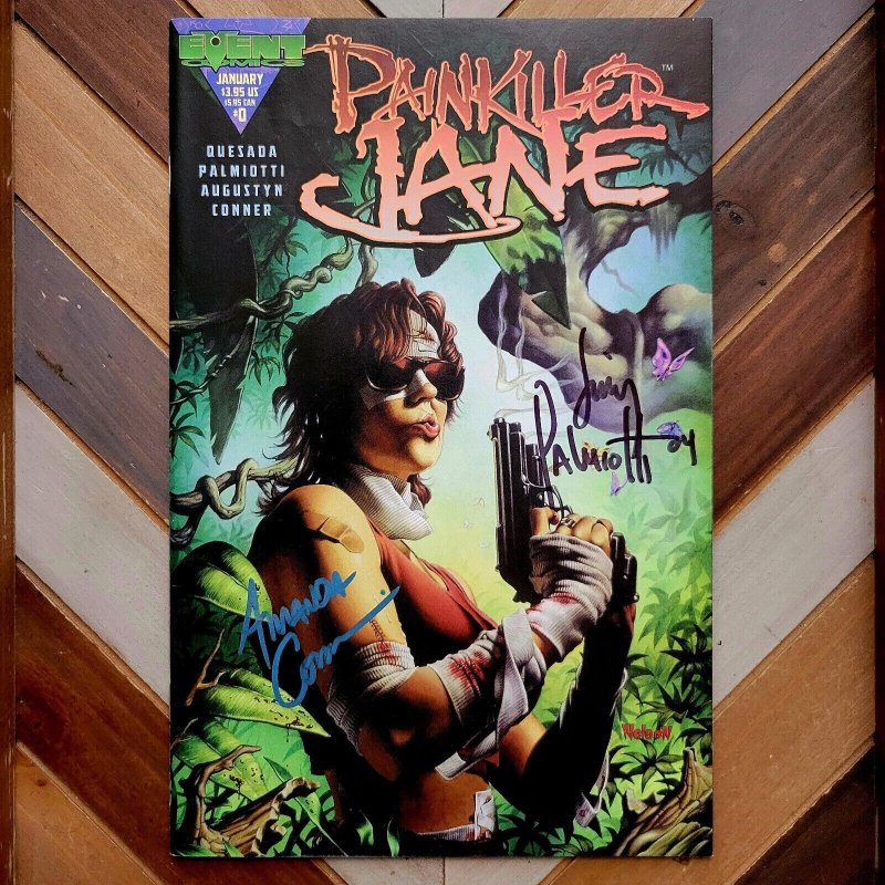 PAINKILLER JANE #0 (Event 1999) 2× SIGNED by JIMMY PALMIOTTI and AMANDA CONNER!