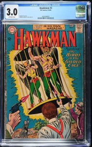 Hawkman #3 DC Comics August-September 1964 CGC Graded 3.0