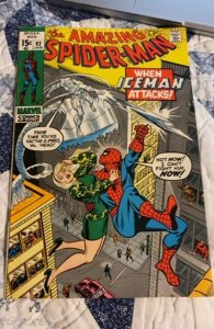 The Amazing Spider-Man #92 (1971)whe iceman attacks