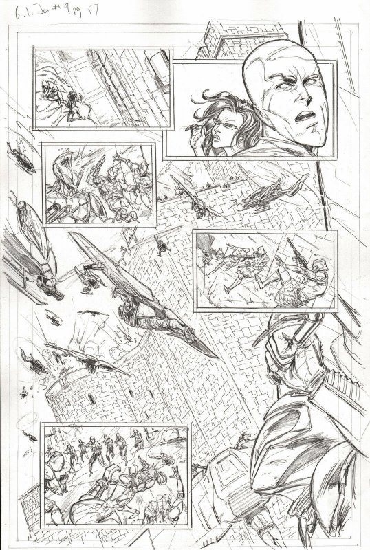 G.I. Joe #9 pg 17 COBRA ACTION PAGE Pencil Art PAGE Steve Kurth IDW