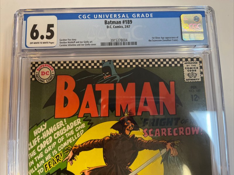 Batman (1967) # 189 (CGC 6.5 OWTWP) ! 1st Silver Scarecrow | New Movie