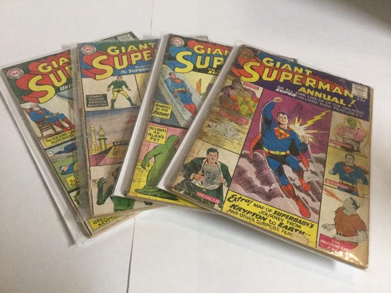 Superman Annual 2 4 5 8 Lot Gd Good 2.0 DC Comics Silver Age