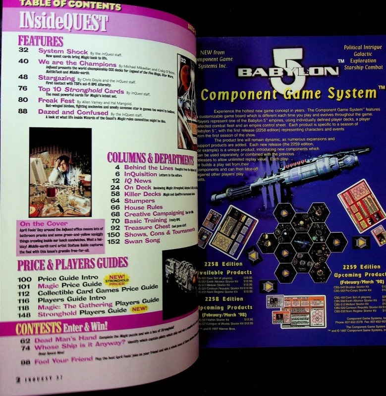 InQuest Magazine #37 May 1998 Wizards of Coast Magic Aliens Predator RPG Opened