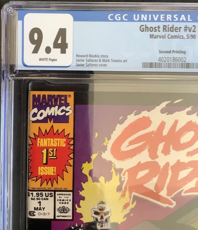 Ghost Rider #1 - 2nd Printing (1990, Marvel) - CGC 9.4