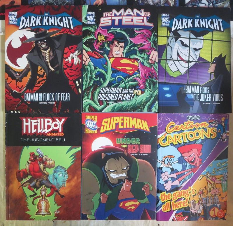 DC Heroes  6 Diff Novels feat. Dark Knight Superman Hellboy Cartoon Cartoons