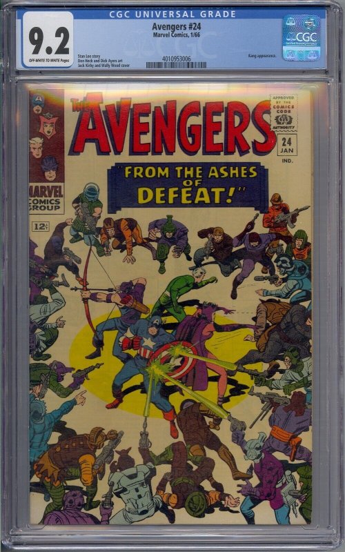 AVENGERS #24 CGC 9.2 KANG THE CONQUEROR JACK KIRBY 