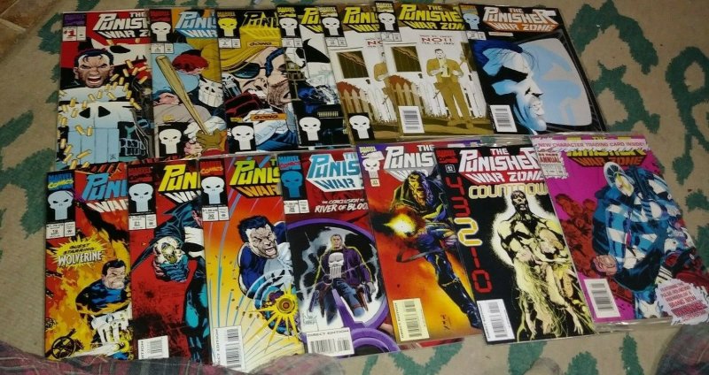 PUNISHER WAR ZONE # 1 4 9 12 14 14 15 19 21 30 36 37 41+ANNUAL 1 MARVEL 1993