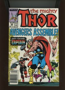 (1988) Thor #390: KEY! NEWSSTAND! CAPTAIN AMERICA WIELDS MJOLNIR! (8.5/9.0)