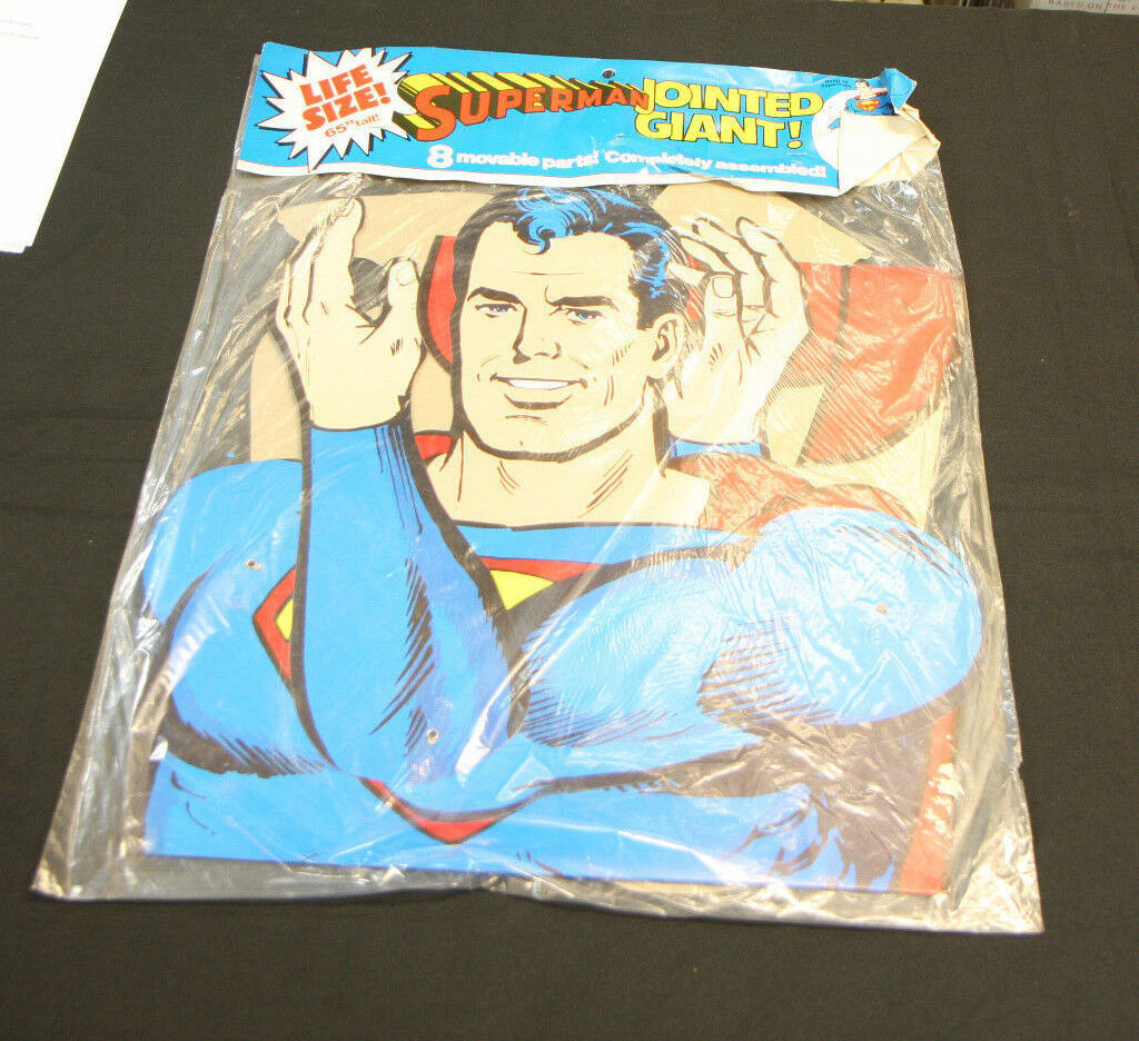 1974 DC Comics SUPERMAN Jointed GIANT lifesize cardboard figure 6 1/2 ...