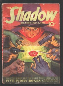 Shadow 7/1/194-'Five Ivory Boxes by Maxwell Grant-Pulp cover art by George R...