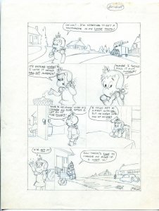 Little Audrey Single Page Story Original Comic Production Art- Al Kurzrok