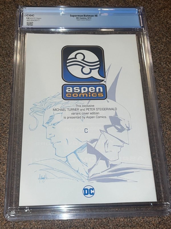 Superman Batman 8, SDCC Michael Turner Virgin Variant C, CGC Graded 9.8