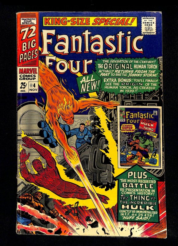 Fantastic Four Annual #4 1st Silver Age Appearance of GA Human Torch!