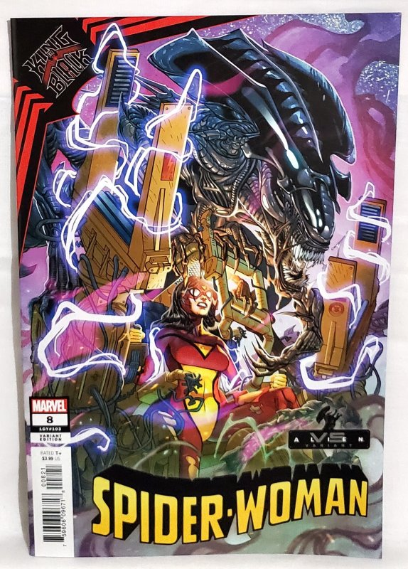 Spider-Woman #8 Javier Garron Marvel vs Alien Variant Cover (Marvel 2021)